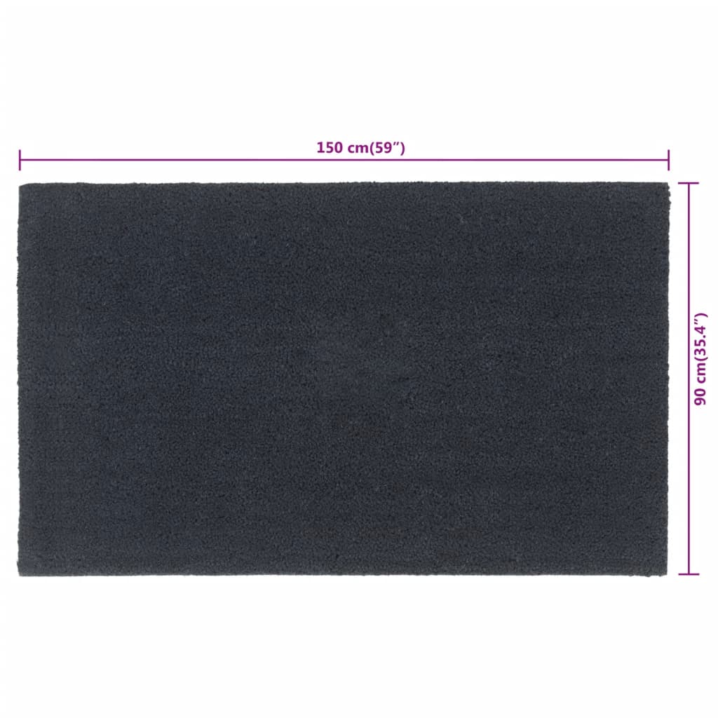 Ajtószőnyeg sötétszürke 90x150 cm tufting kókuszrost