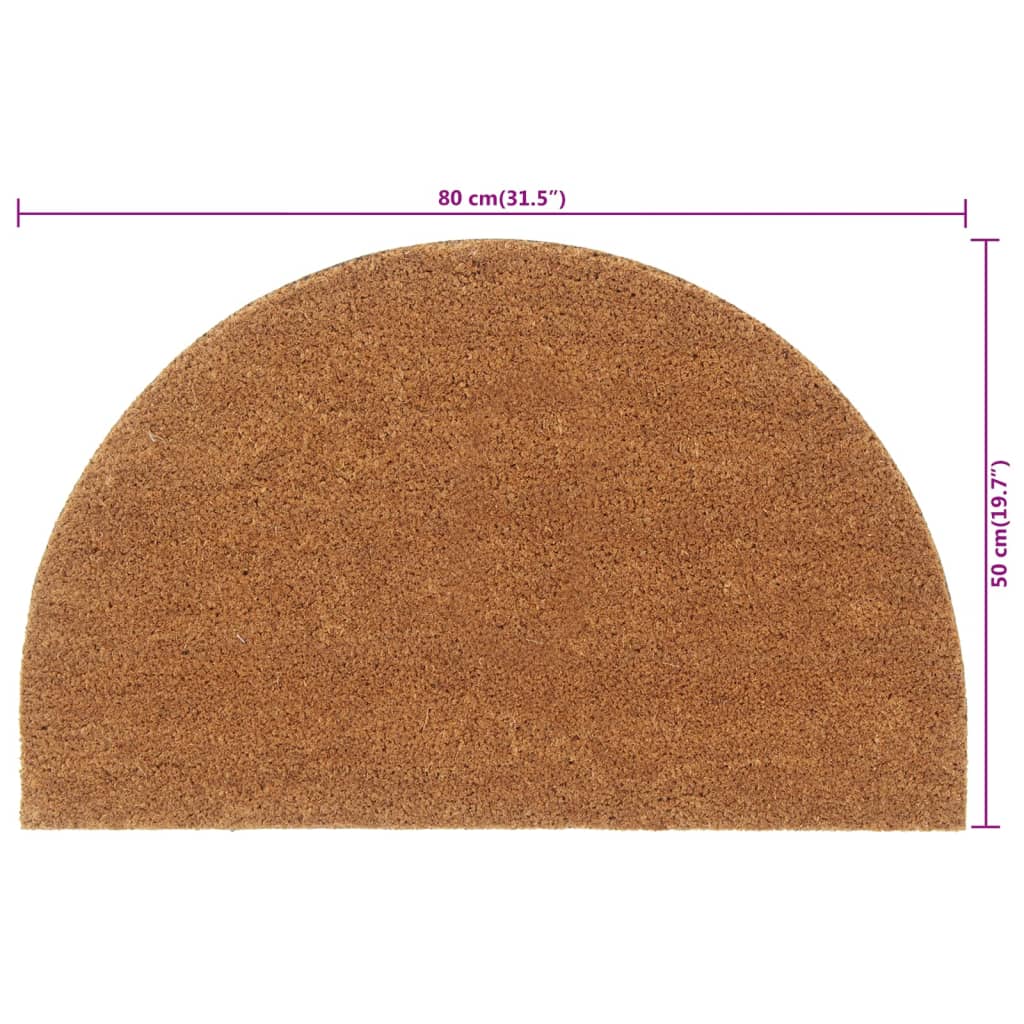 Ajtószőnyeg natural half round 50x80 cm tufting kókuszrost