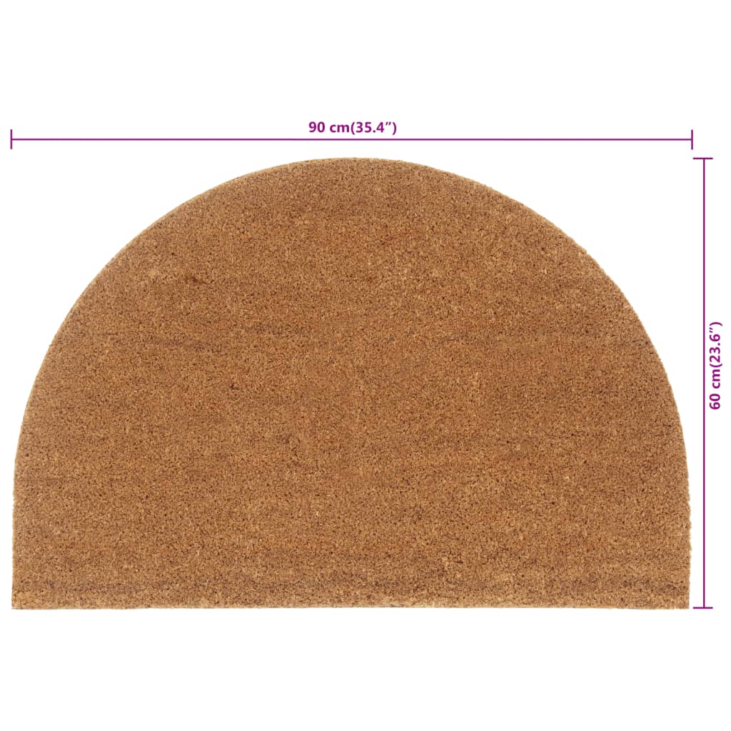 Ajtószőnyeg natural half round 60x90 cm tufting kókuszrost