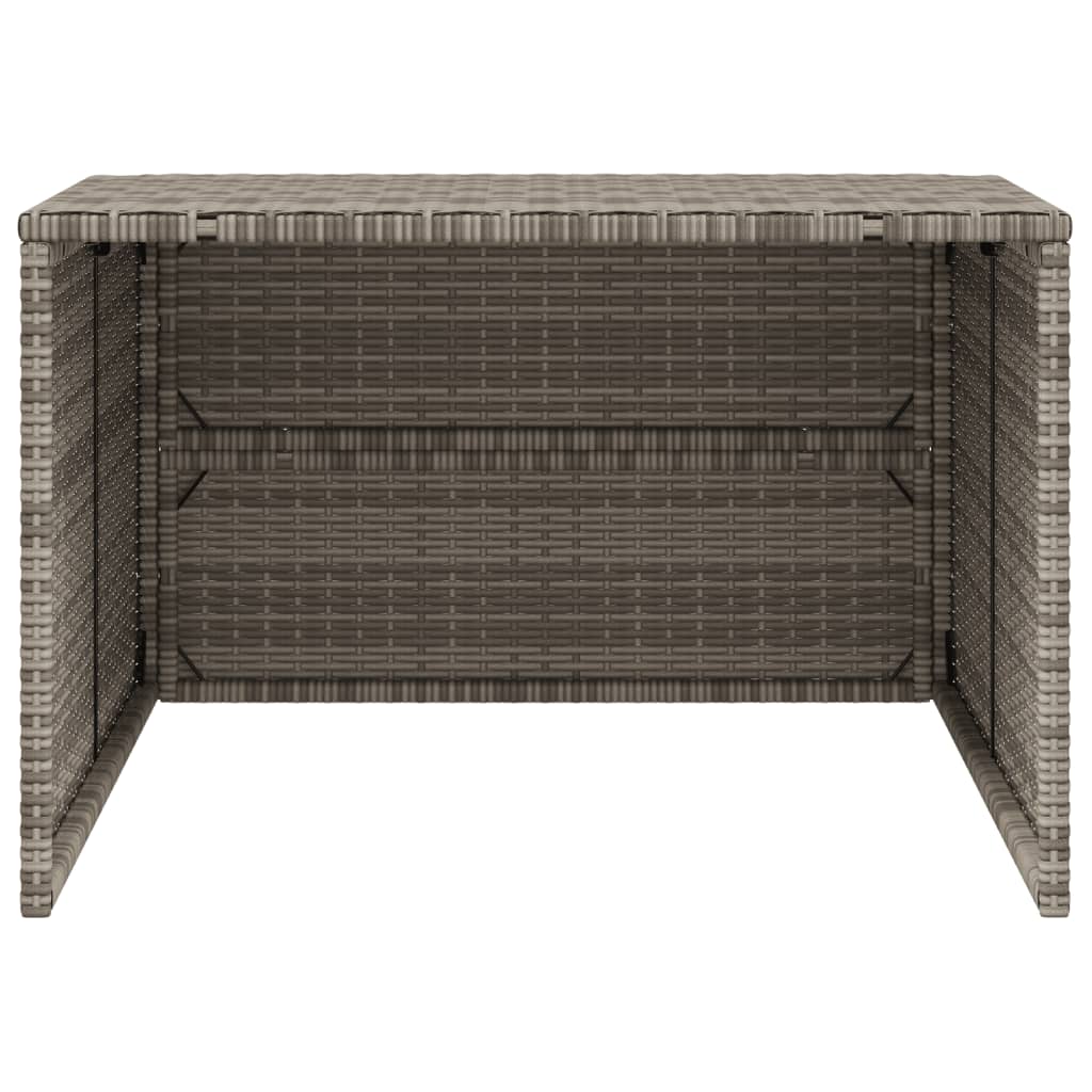 Szürke polyrattan robotfűnyíró garázs 86 x 90 x 52/57 cm