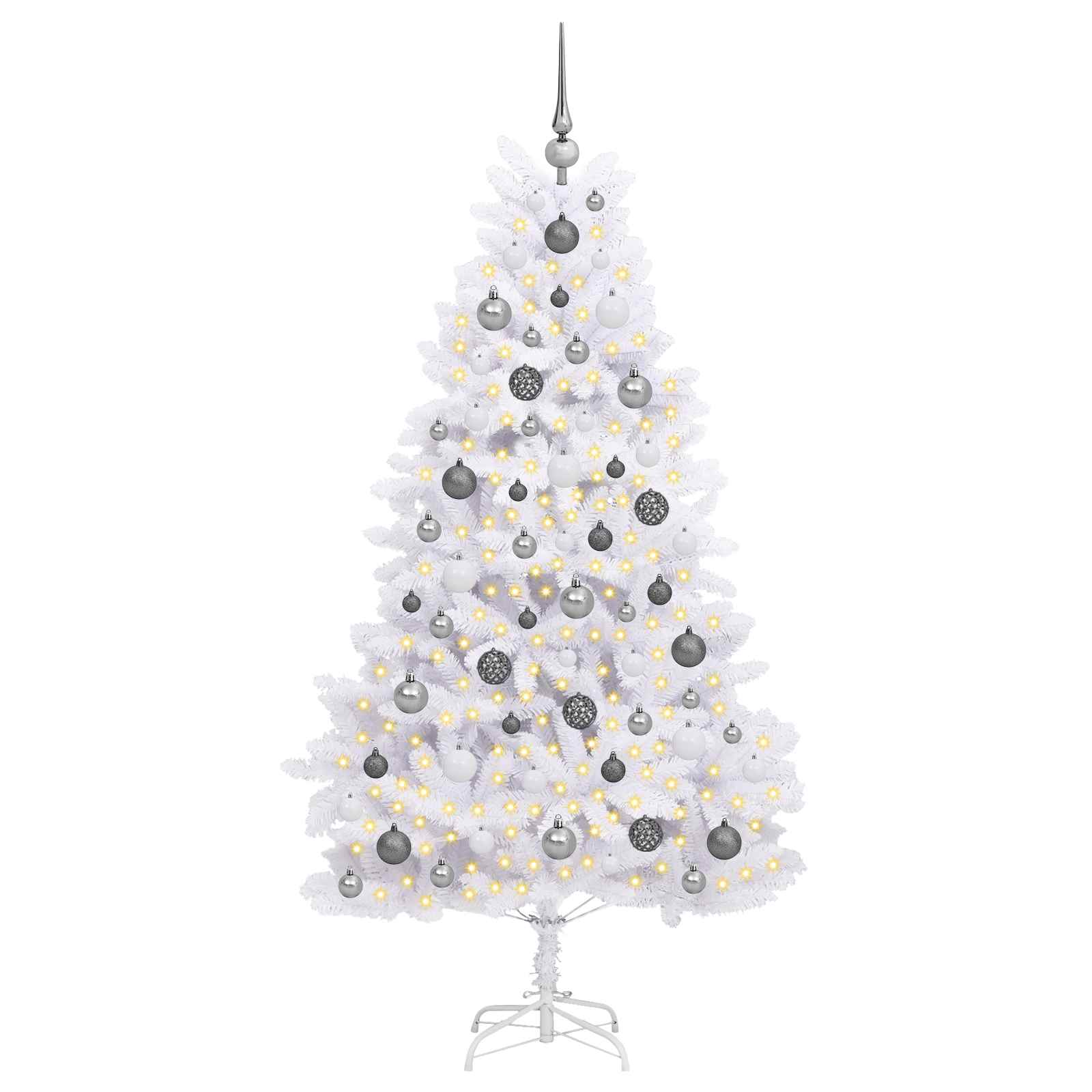 Mű karácsonyfa fehér 90 x 90 x 180 cm pvc és fém