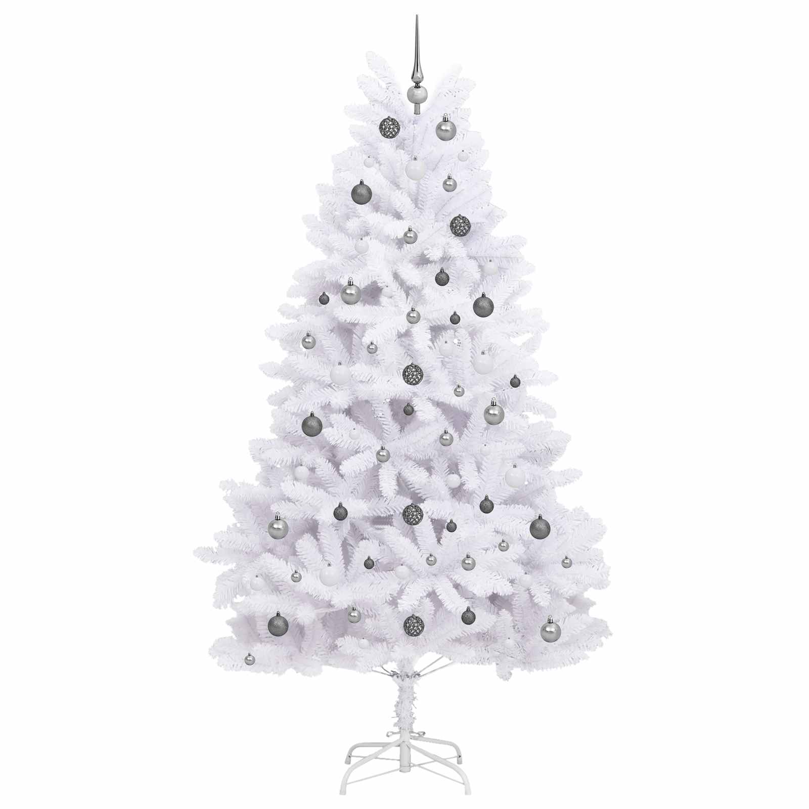 Mű karácsonyfa fehér 120 x 120 x 240 cm pvc és fém