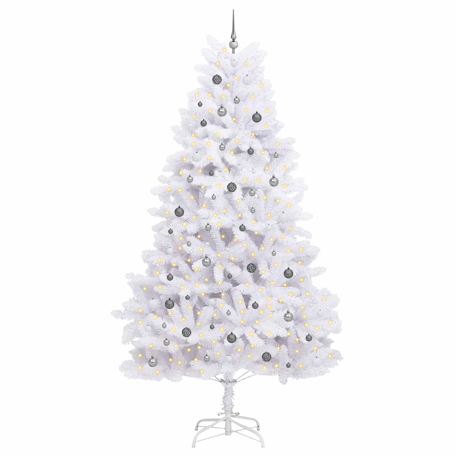 Mű karácsonyfa fehér 138 x 138 x 300 cm pvc és fém