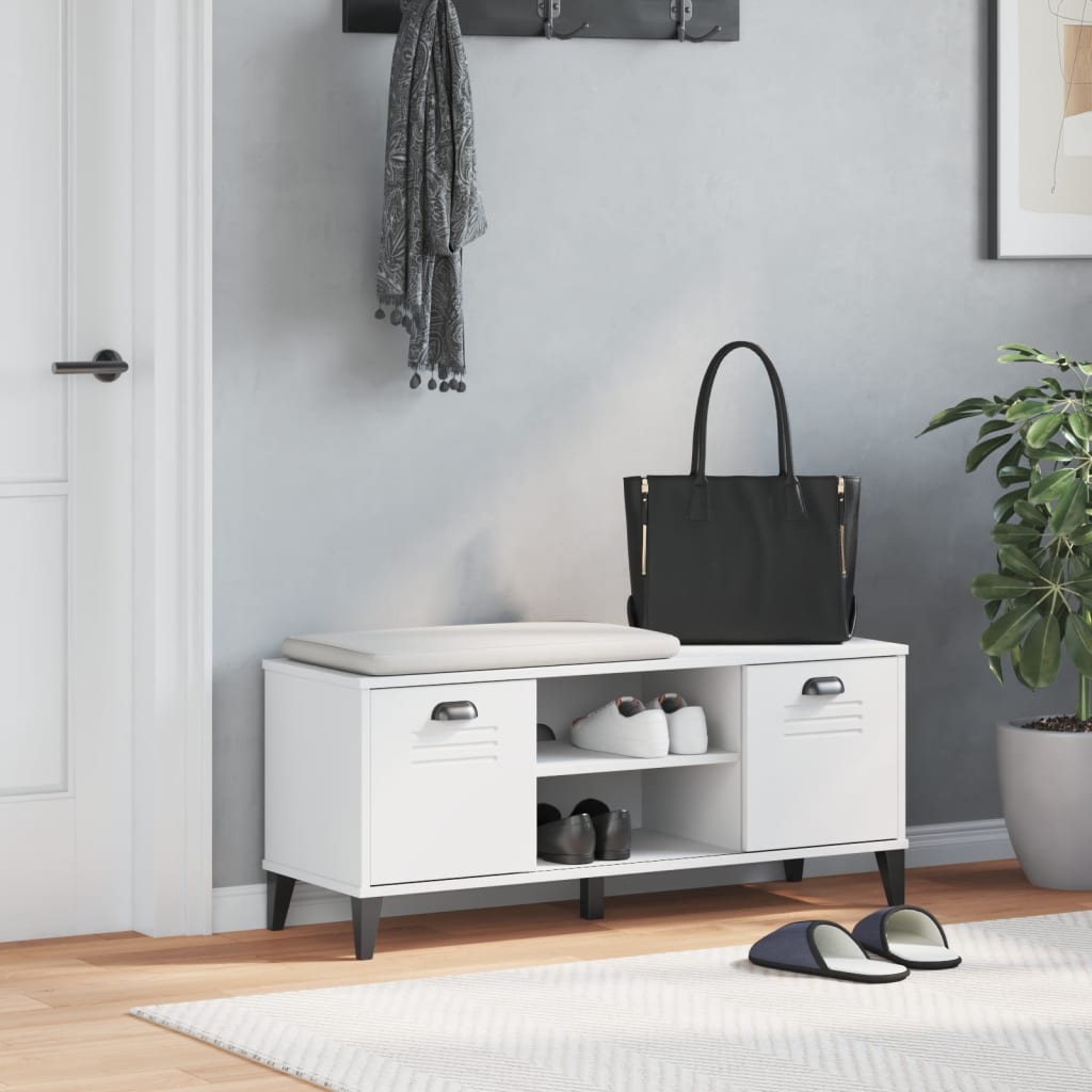 Viken fehér szerelt fa cipőtároló pad 106 x 35 x 45 cm