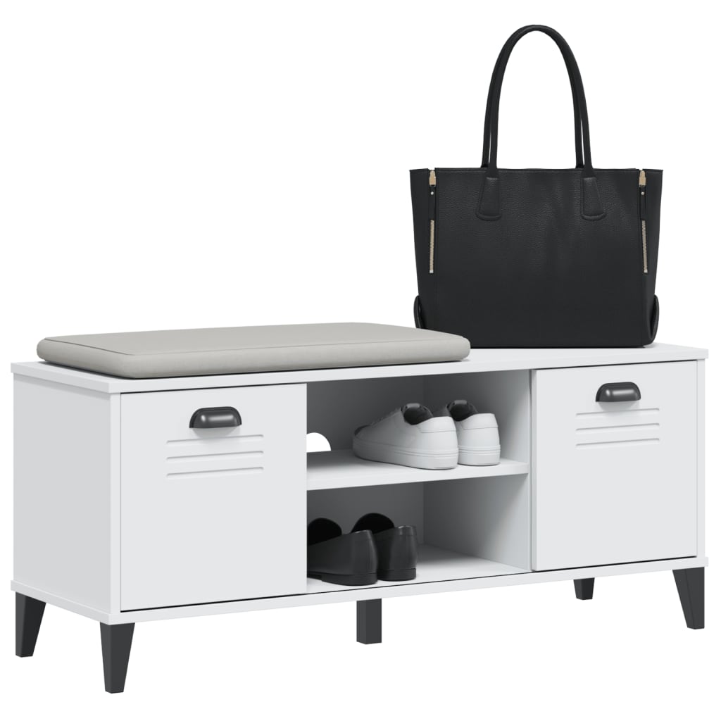 Viken fehér szerelt fa cipőtároló pad 106 x 35 x 45 cm
