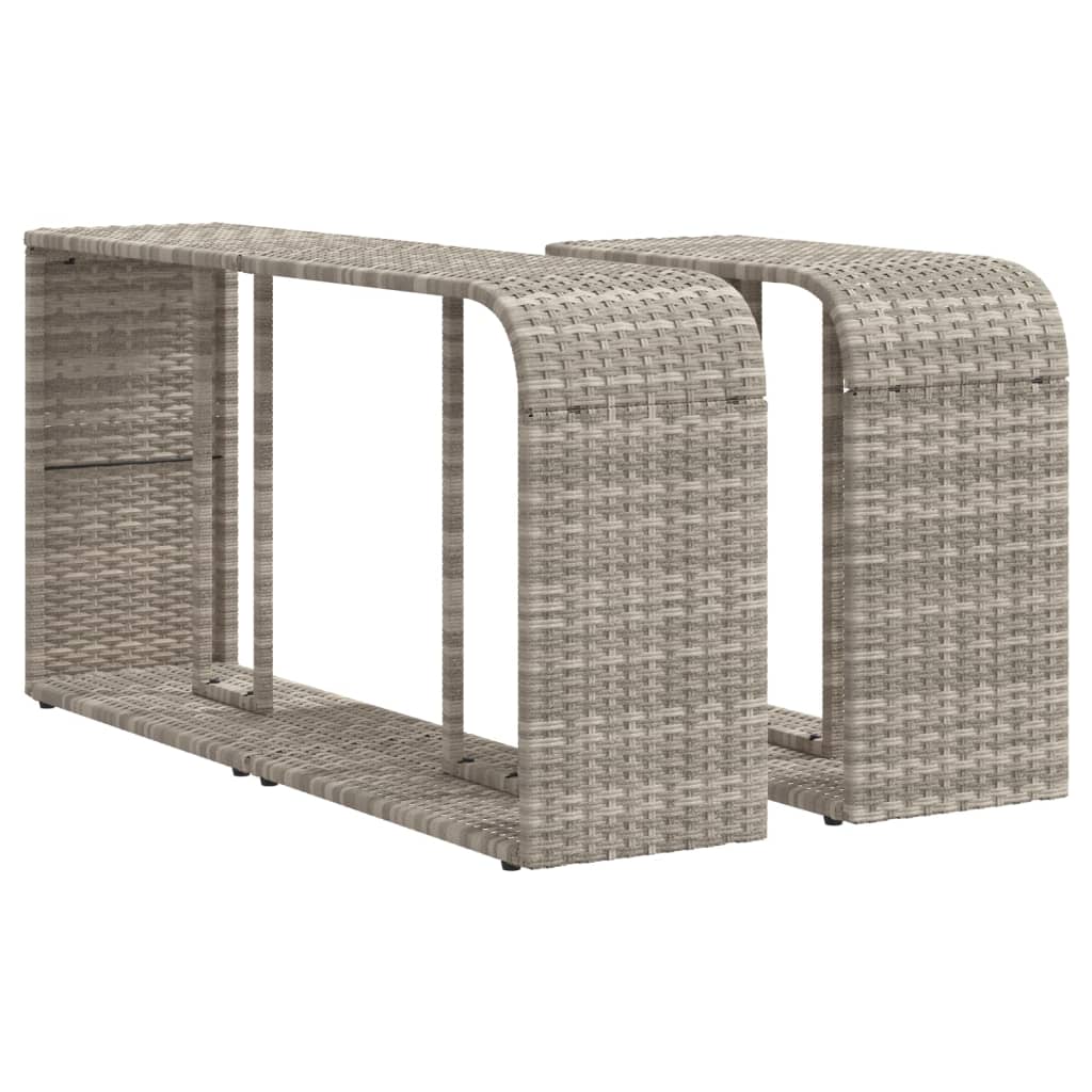 2 db világosszürke polyrattan tárolópolc