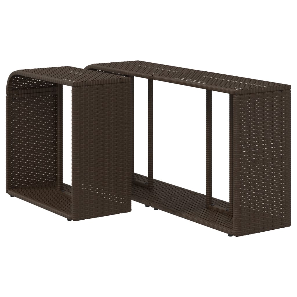 2 db barna polyrattan tárolópolc