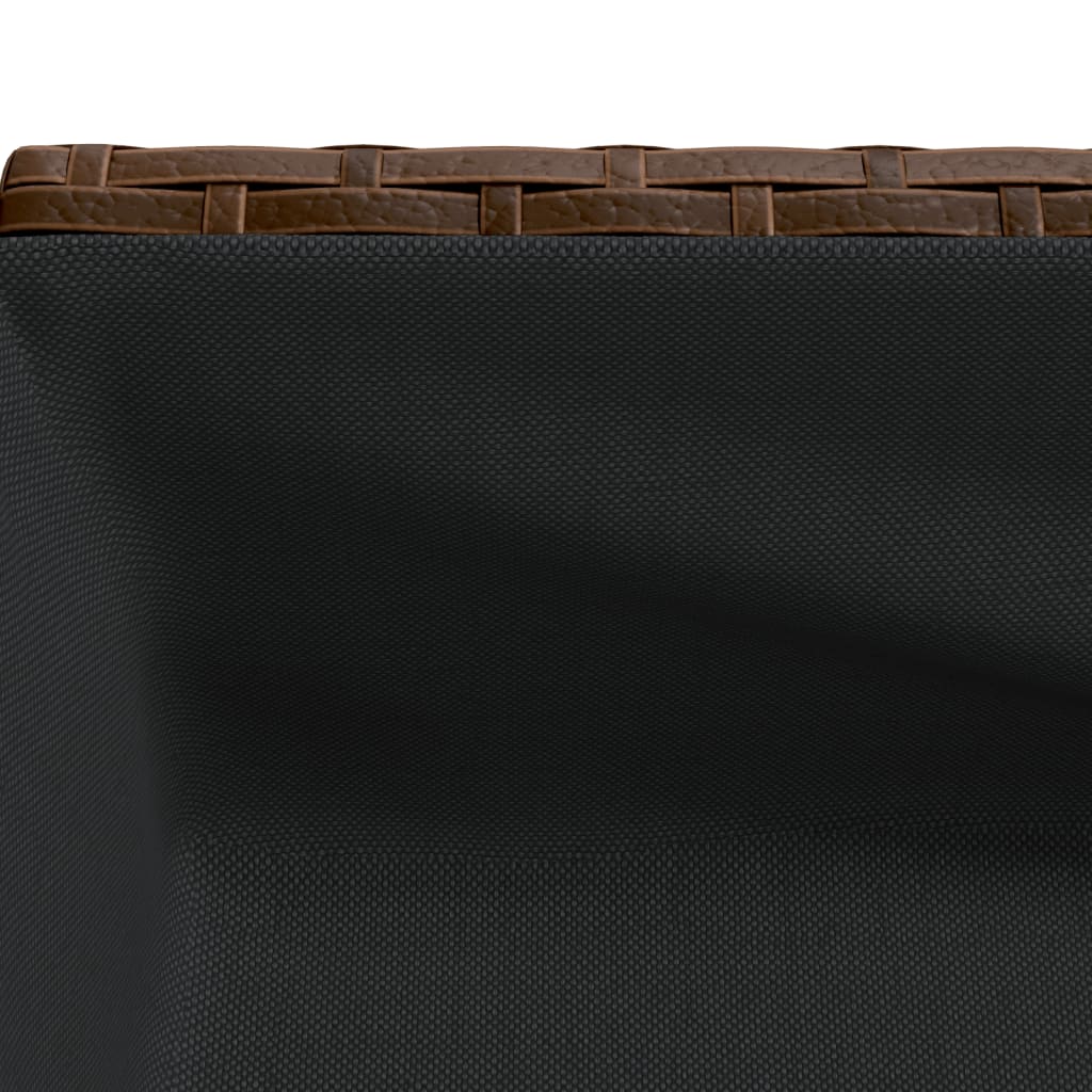 2 db barna polyrattan kerti ültetőláda polccal 90 x 40 x 75 cm