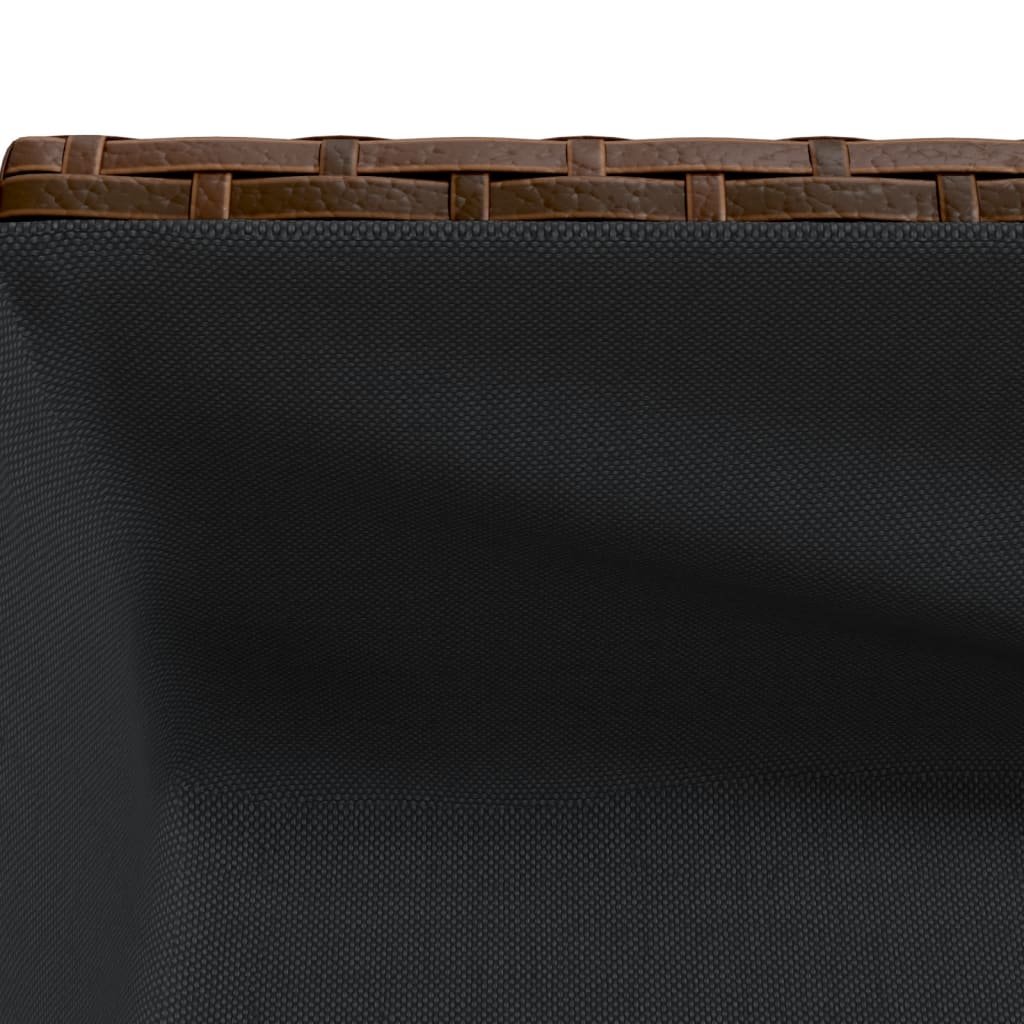 2 db barna polyrattan kerti ültetőláda polccal 70 x 28 x 70 cm