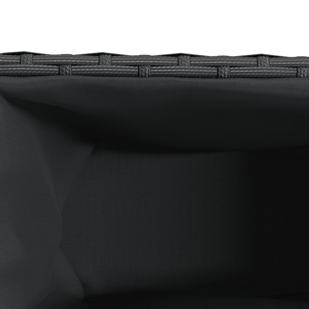 2 db fekete polyrattan kerti ültetőláda 2 cseréppel 90x20x40 cm