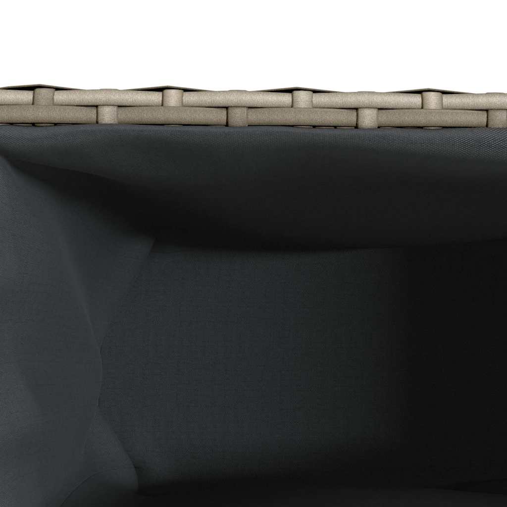 2 db szürke polyrattan kerti ültetőláda 2 cseréppel 90x20x40 cm
