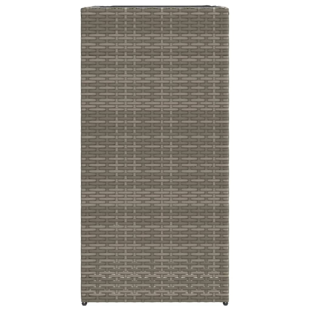 2 db szürke polyrattan kerti ültetőláda 40x40x80 cm