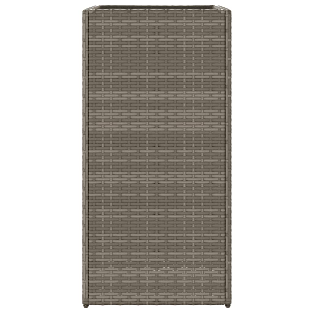 2 db szürke polyrattan kerti ültetőláda 40x40x80 cm