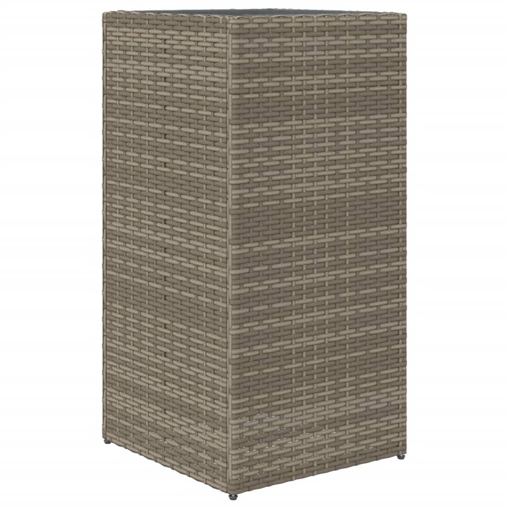 2 db szürke polyrattan kerti ültetőláda 40x40x80 cm