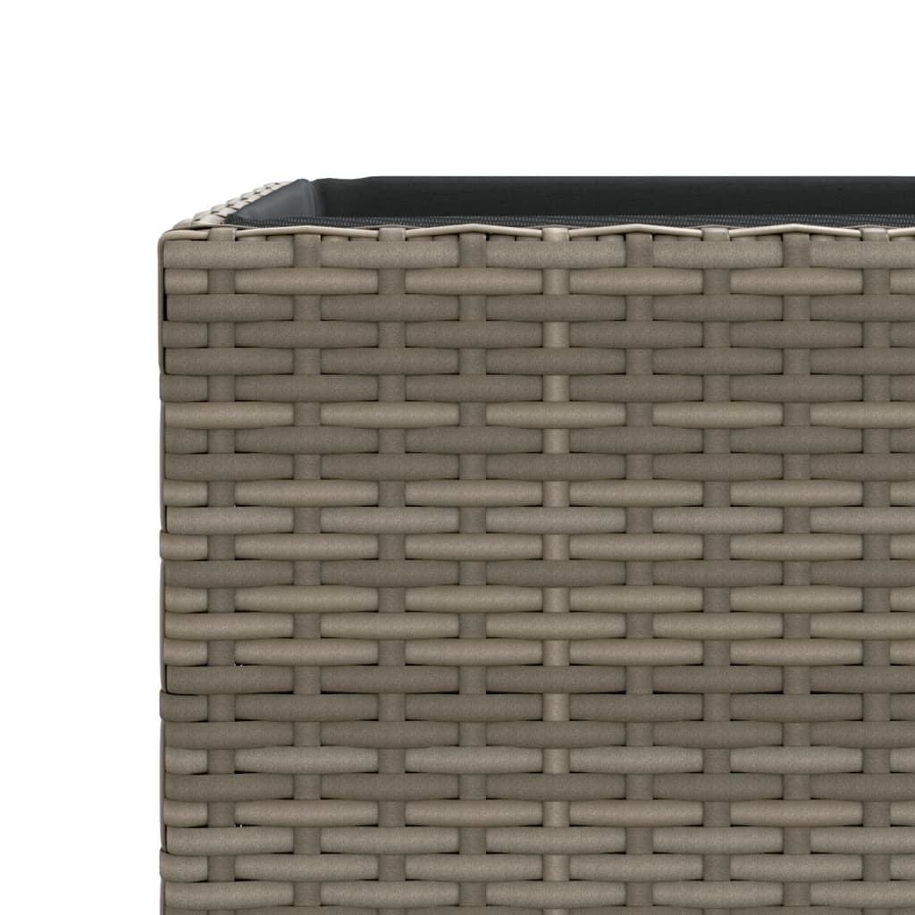 2 db szürke polyrattan kerti ültetőláda 40x40x80 cm