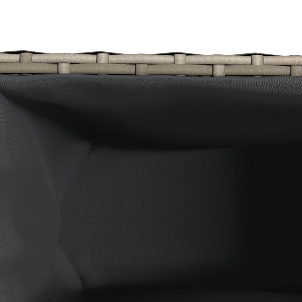 2 db szürke polyrattan kerti ültetőláda 3 cseréppel 105x30x32cm