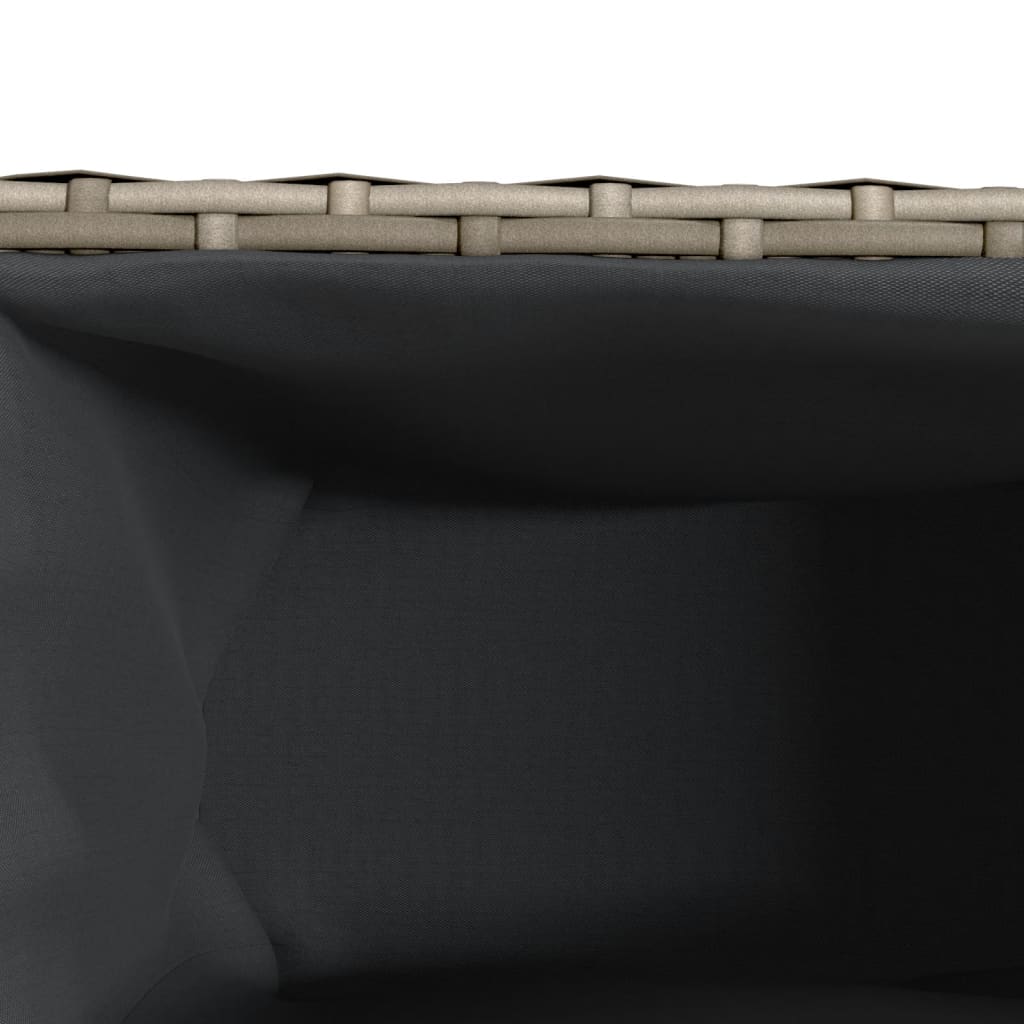 2 db szürke polyrattan növénytartó kerékkel 107x32x38 cm