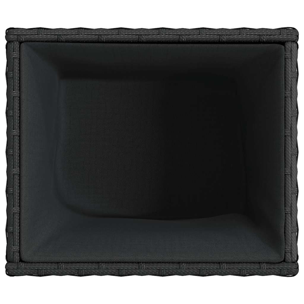 2 db fekete polyrattan kerti ültetőláda 36x30x32 cm