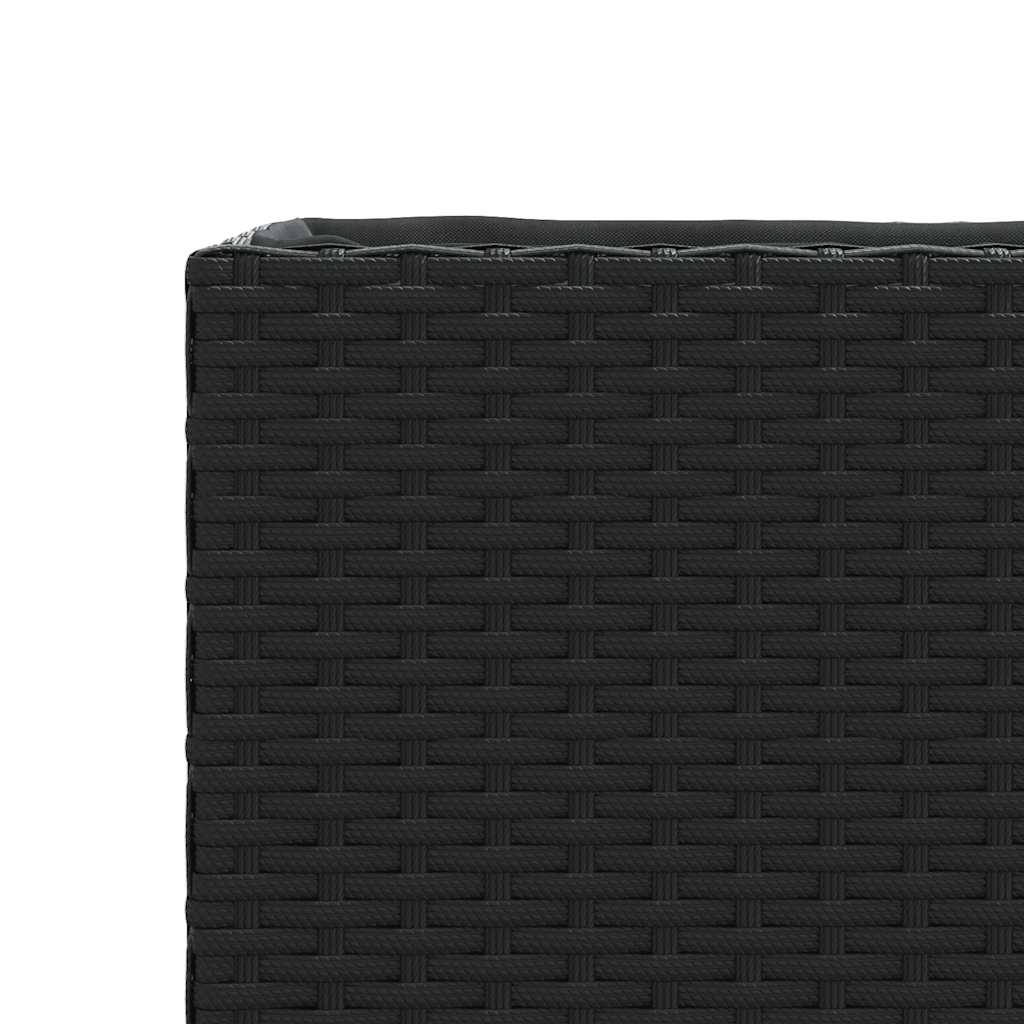 2 db fekete polyrattan kerti ültetőláda 36x30x32 cm