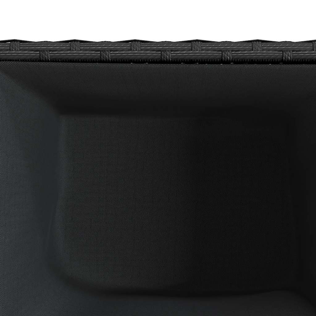 2 db fekete polyrattan kerti ültetőláda 36x30x32 cm