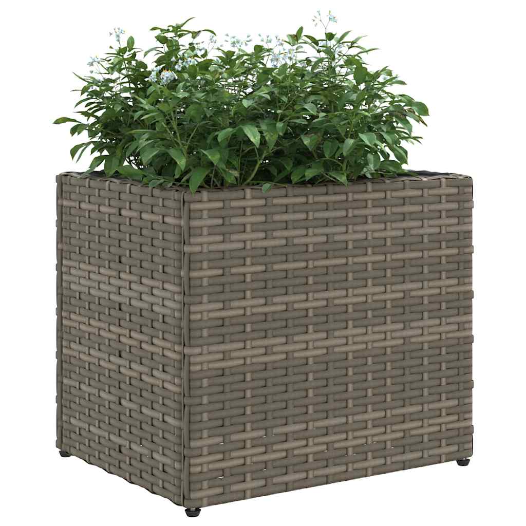 2 db szürke polyrattan kerti ültetőláda 36x30x32 cm