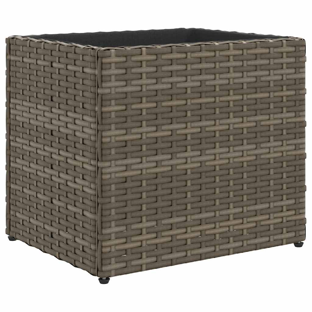 2 db szürke polyrattan kerti ültetőláda 36x30x32 cm