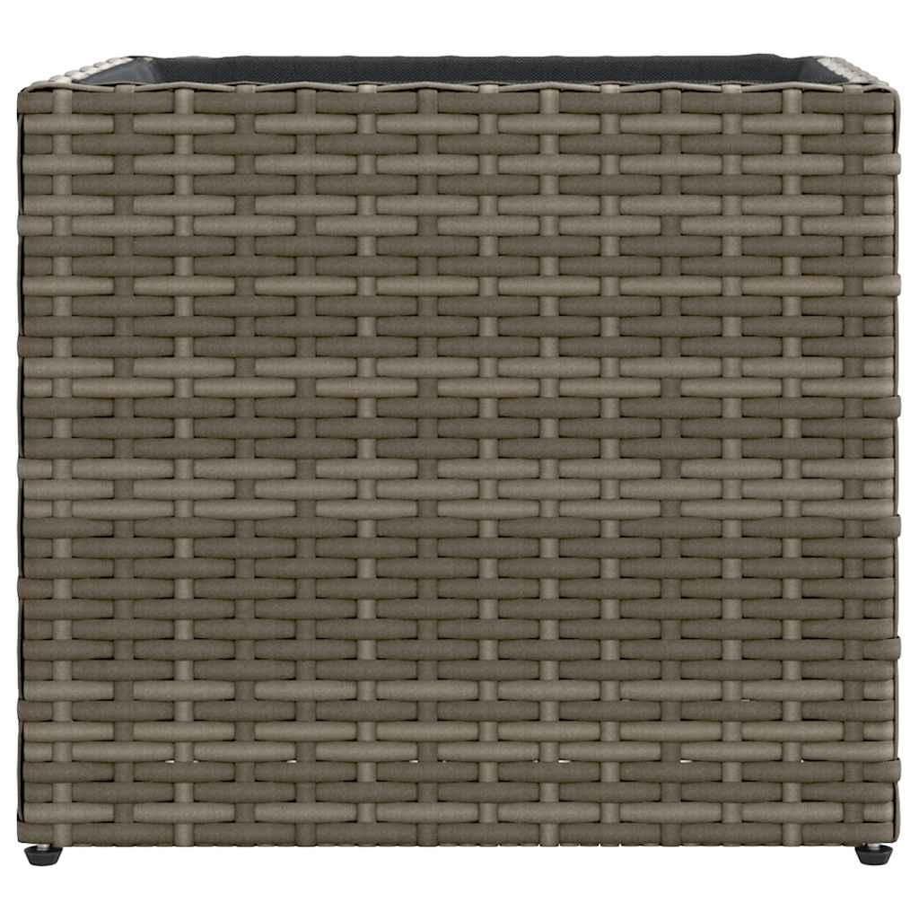 2 db szürke polyrattan kerti ültetőláda 36x30x32 cm
