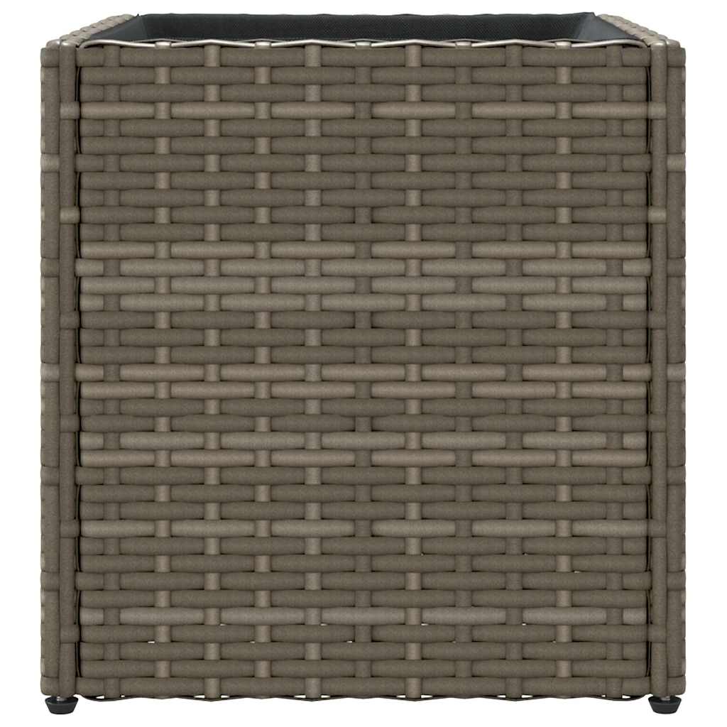 2 db szürke polyrattan kerti ültetőláda 36x30x32 cm