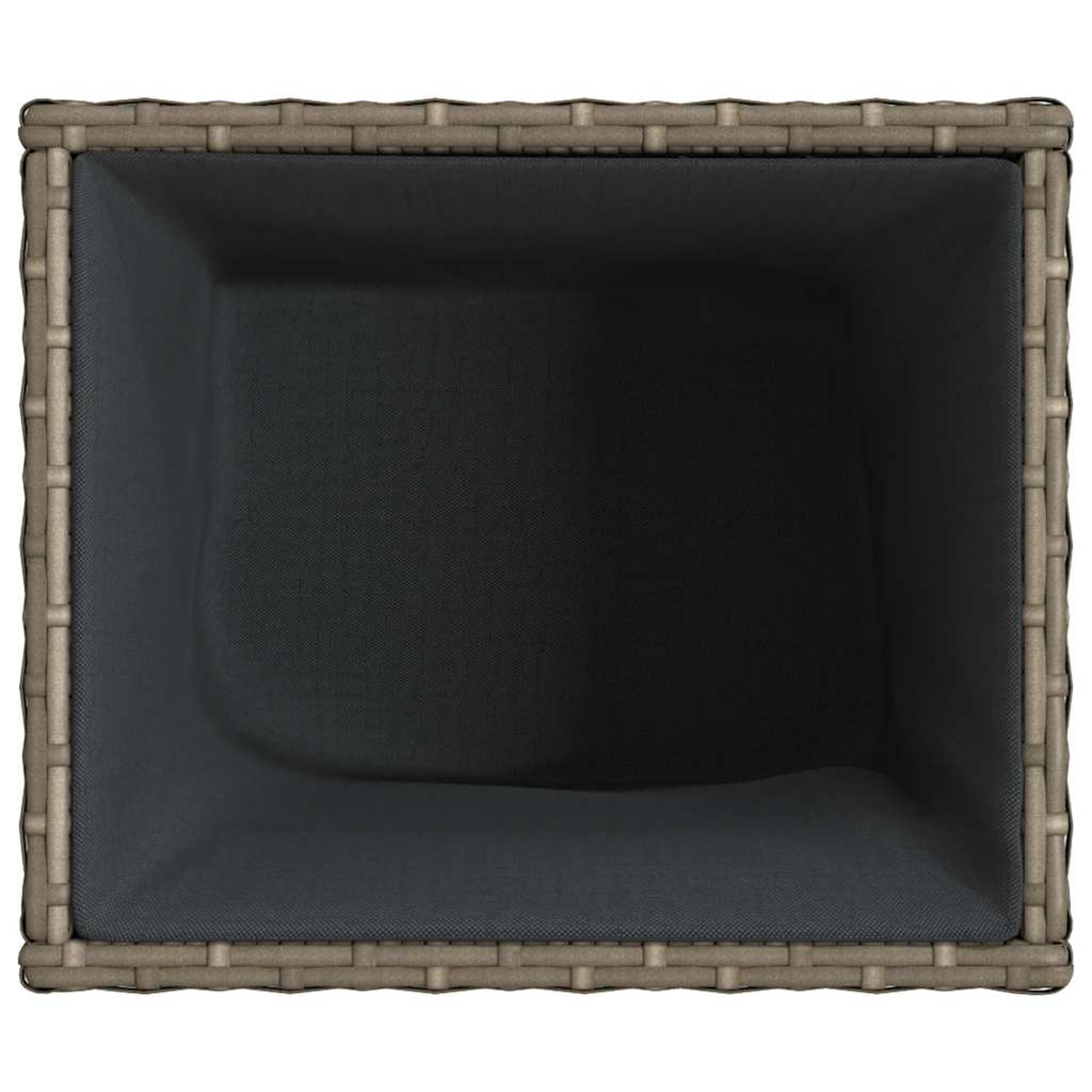2 db szürke polyrattan kerti ültetőláda 36x30x32 cm