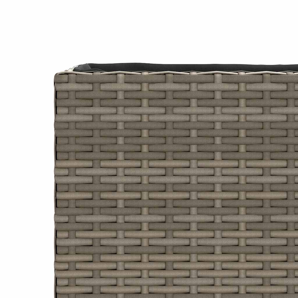 2 db szürke polyrattan kerti ültetőláda 36x30x32 cm