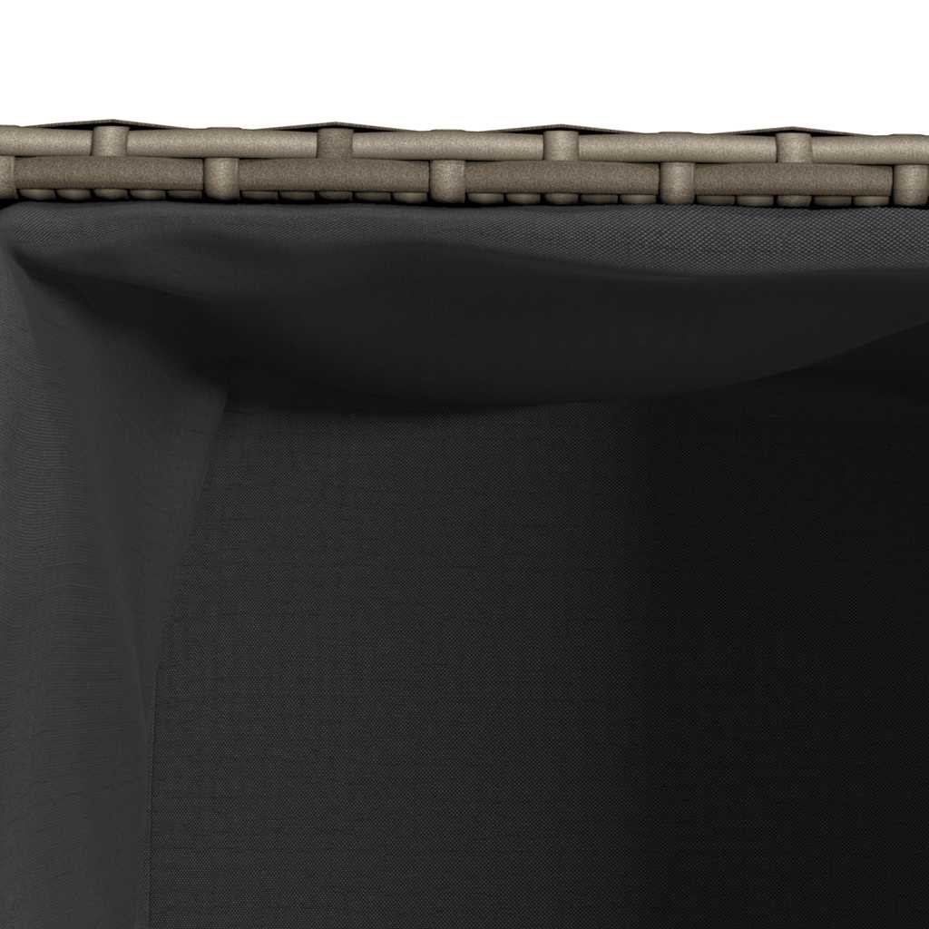 2 db szürke polyrattan kerti ültetőláda 36x30x32 cm