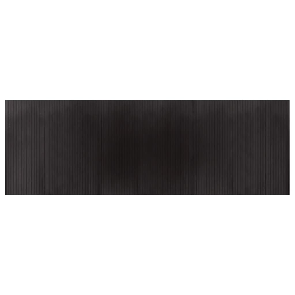 Négyszögletű sötétbarna bambusz szőnyeg 100 x 300 cm