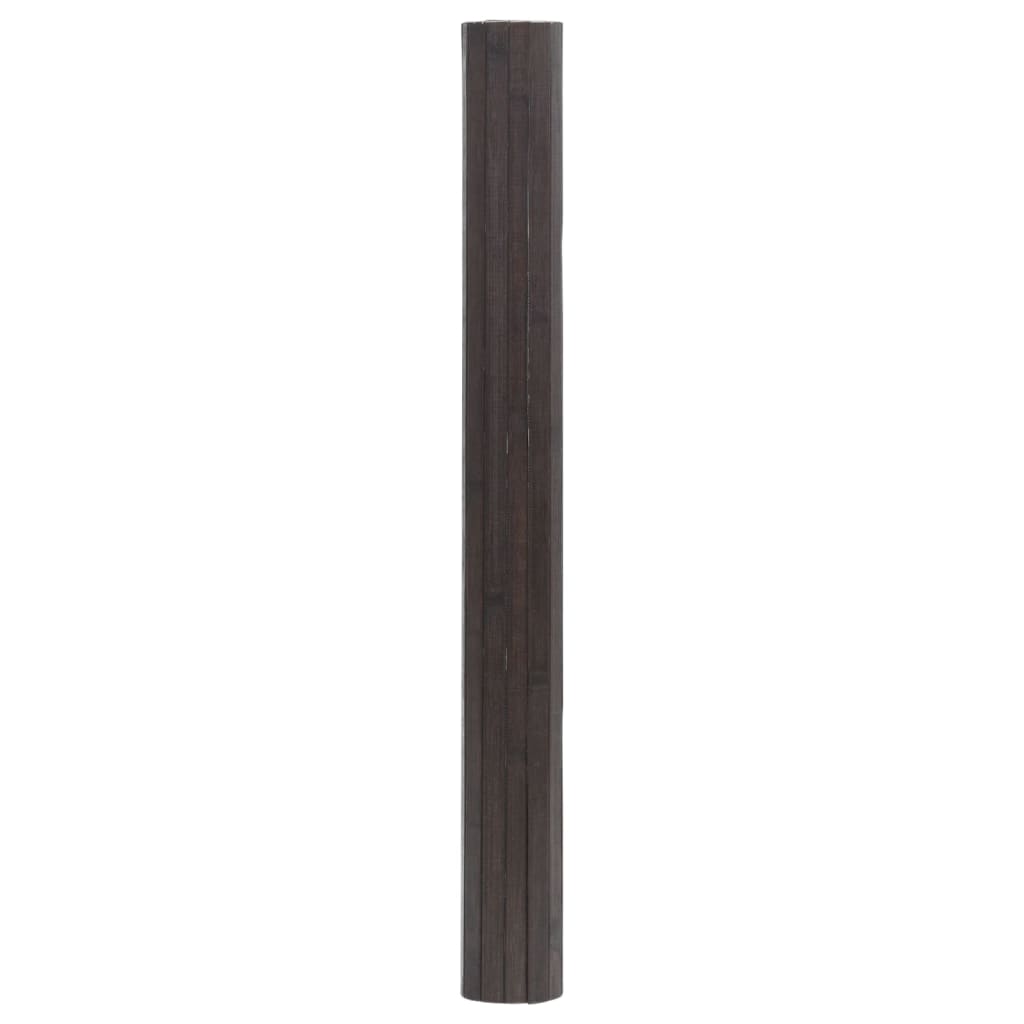 Négyszögletű sötétbarna bambusz szőnyeg 100 x 300 cm