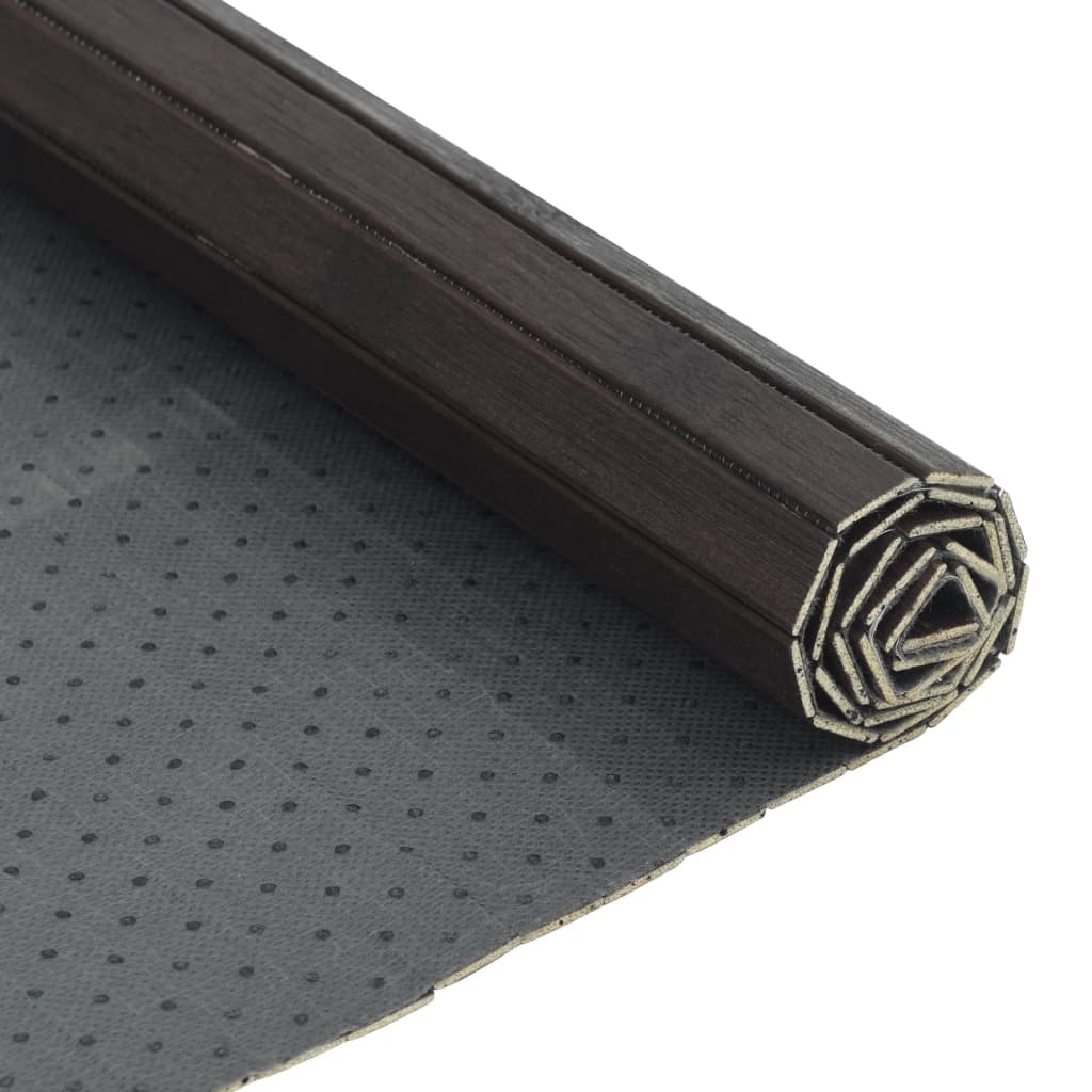 Négyszögletű sötétbarna bambusz szőnyeg 100 x 300 cm