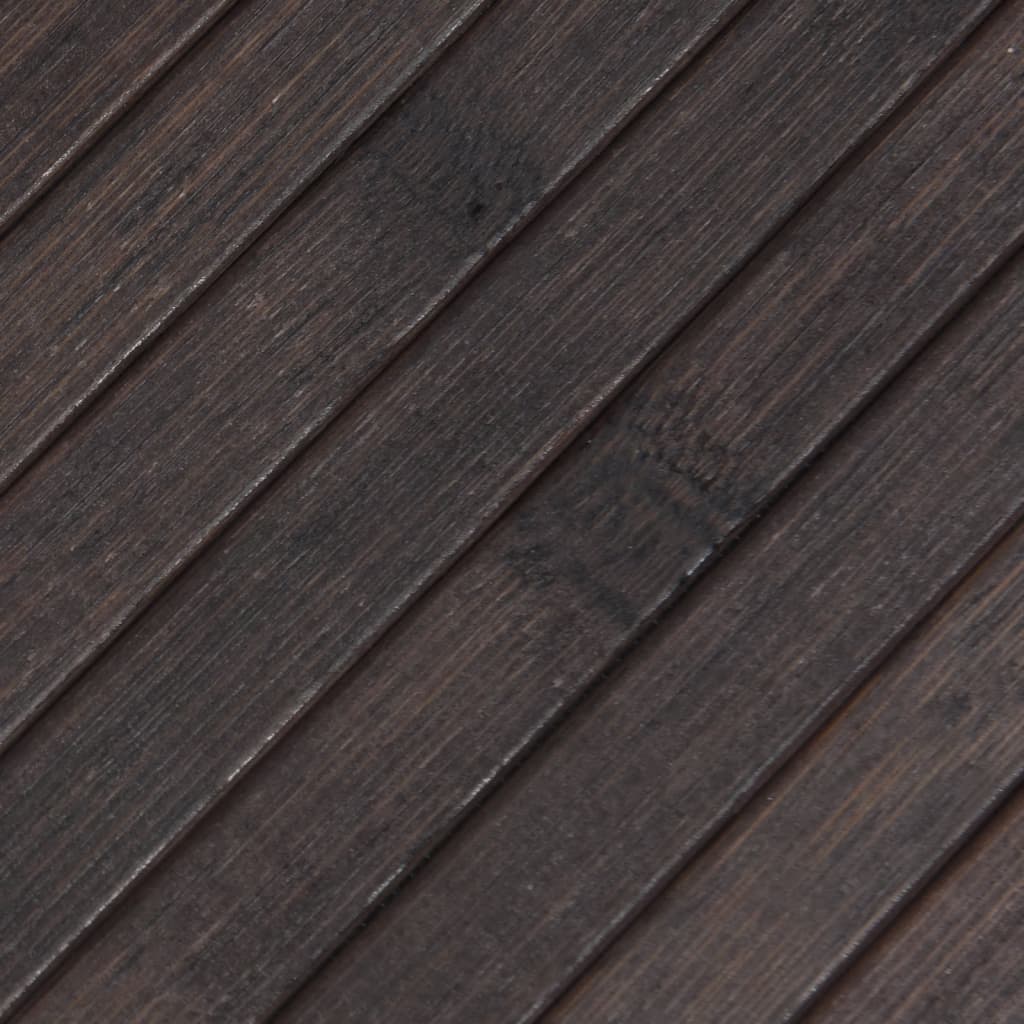 Négyszögletű sötétbarna bambusz szőnyeg 100 x 300 cm