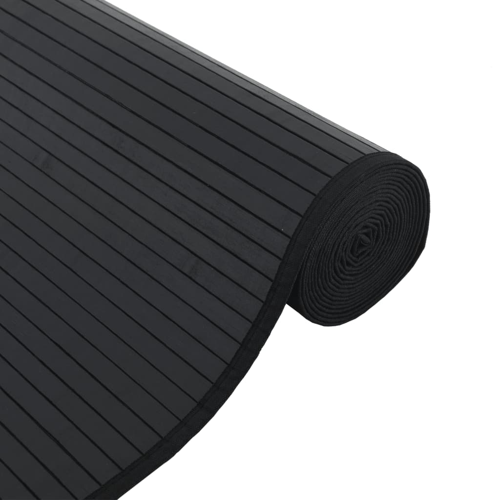 Négyszögletű fekete bambusz szőnyeg 60 x 200 cm Négyszögletű fekete bambusz szőnyeg 60 x 200 cm