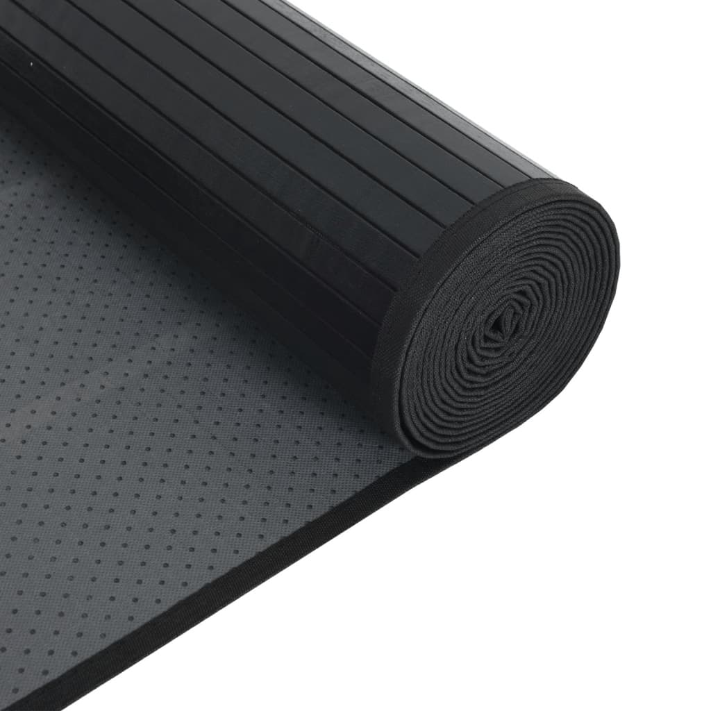 Négyszögletű fekete bambusz szőnyeg 60 x 200 cm Négyszögletű fekete bambusz szőnyeg 60 x 200 cm