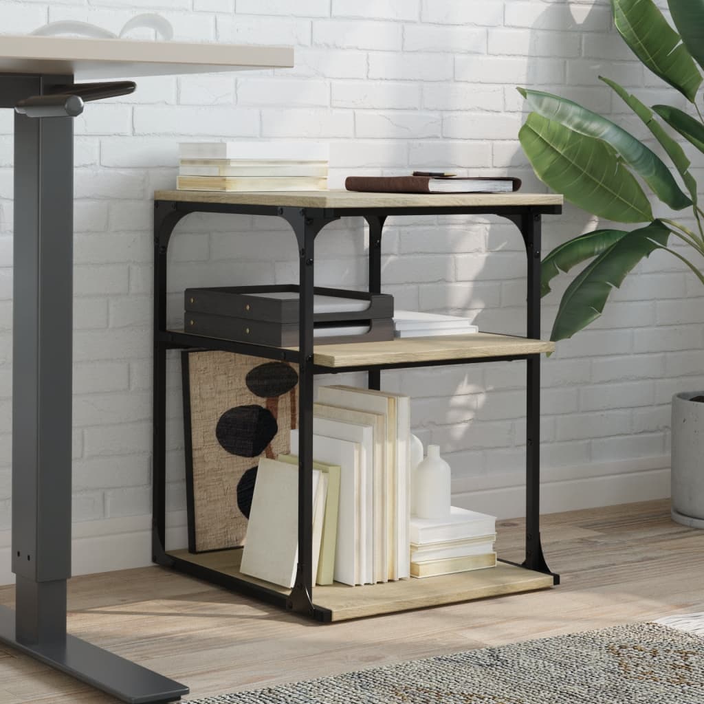 3 szintes sonoma tölgy színű nyomtatóállvány 43 x 48 x 64 cm