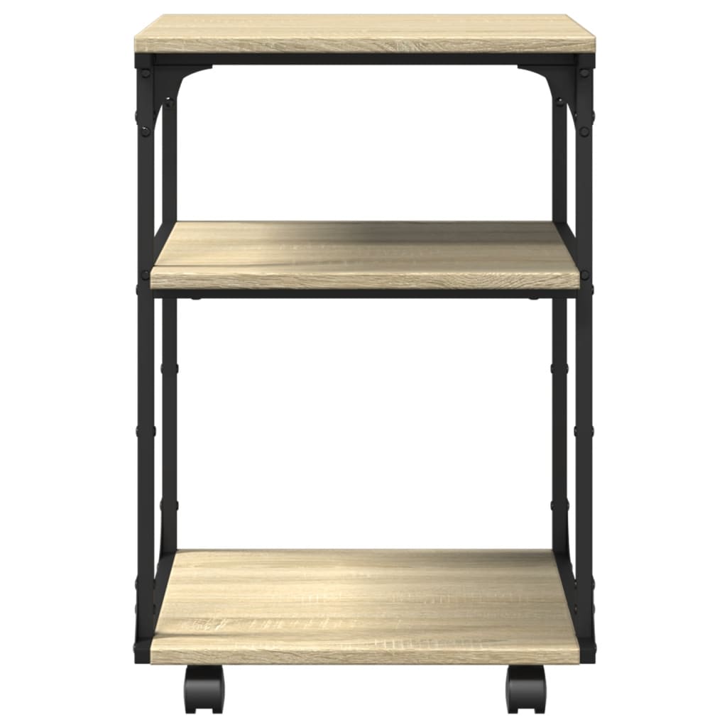 3 szintes sonoma tölgy színű nyomtatóállvány 43 x 48 x 64 cm