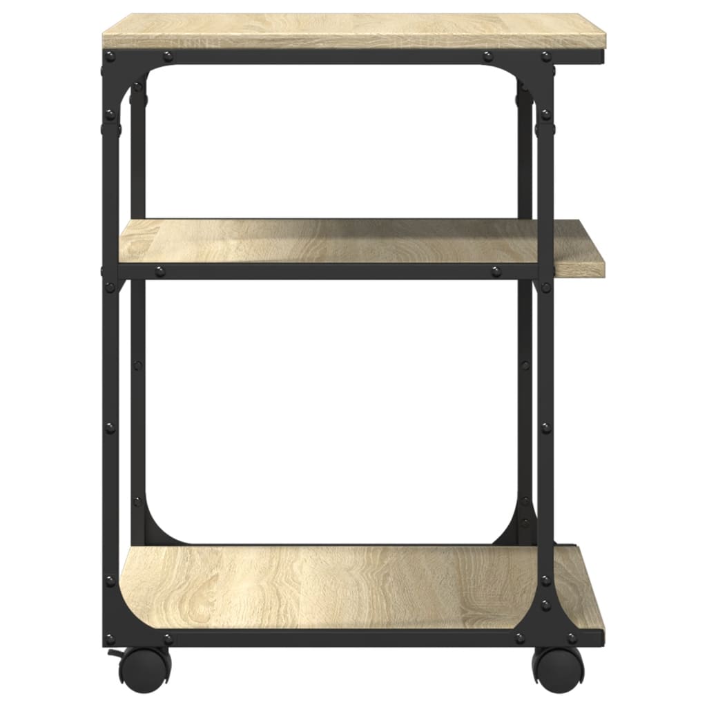 3 szintes sonoma tölgy színű nyomtatóállvány 43 x 48 x 64 cm