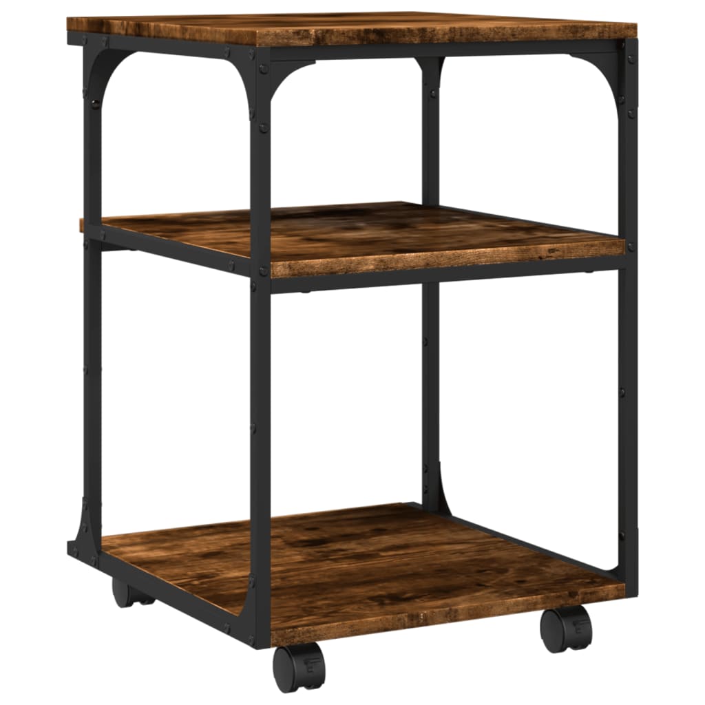 3 szintes füstös tölgyszínű nyomtatóállvány 43 x 48 x 64 cm