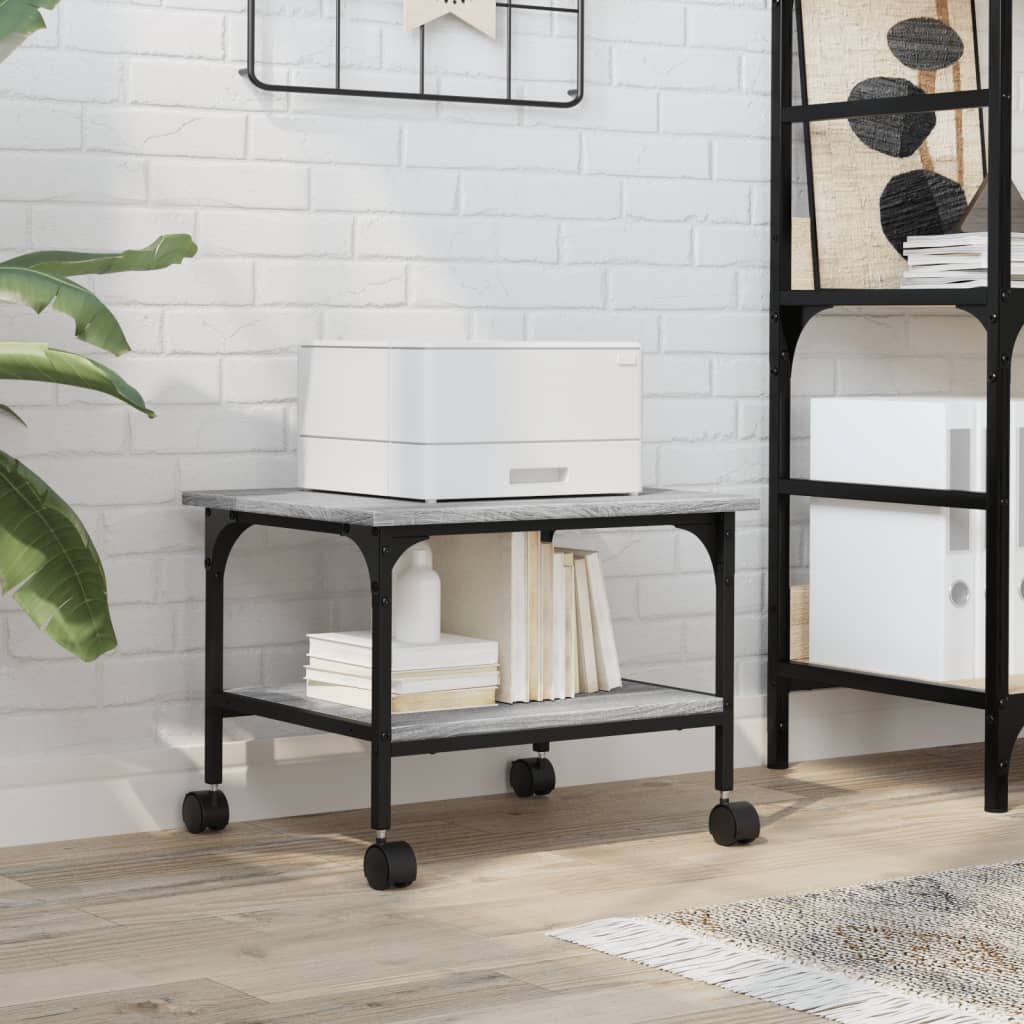 2 szintes szürke sonoma színű nyomtatóállvány 50 x 40 x 38 cm