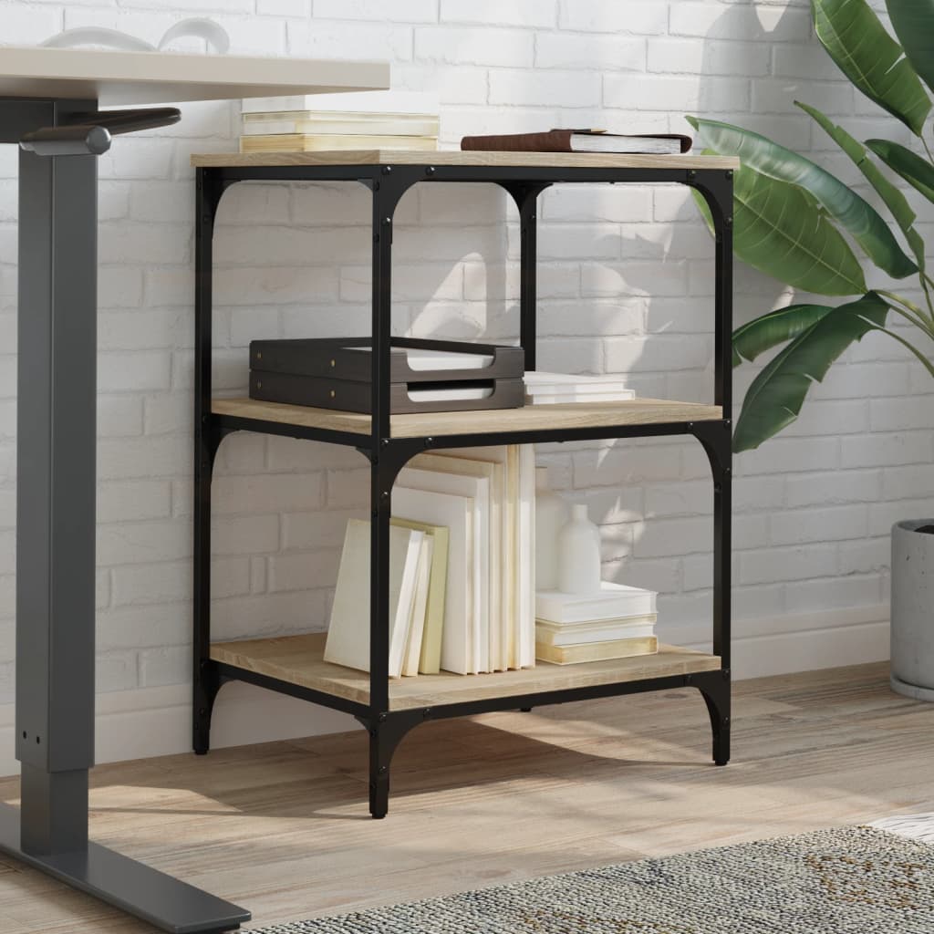 3 szintes sonoma tölgy színű nyomtatóállvány 50 x 41 x 75 cm