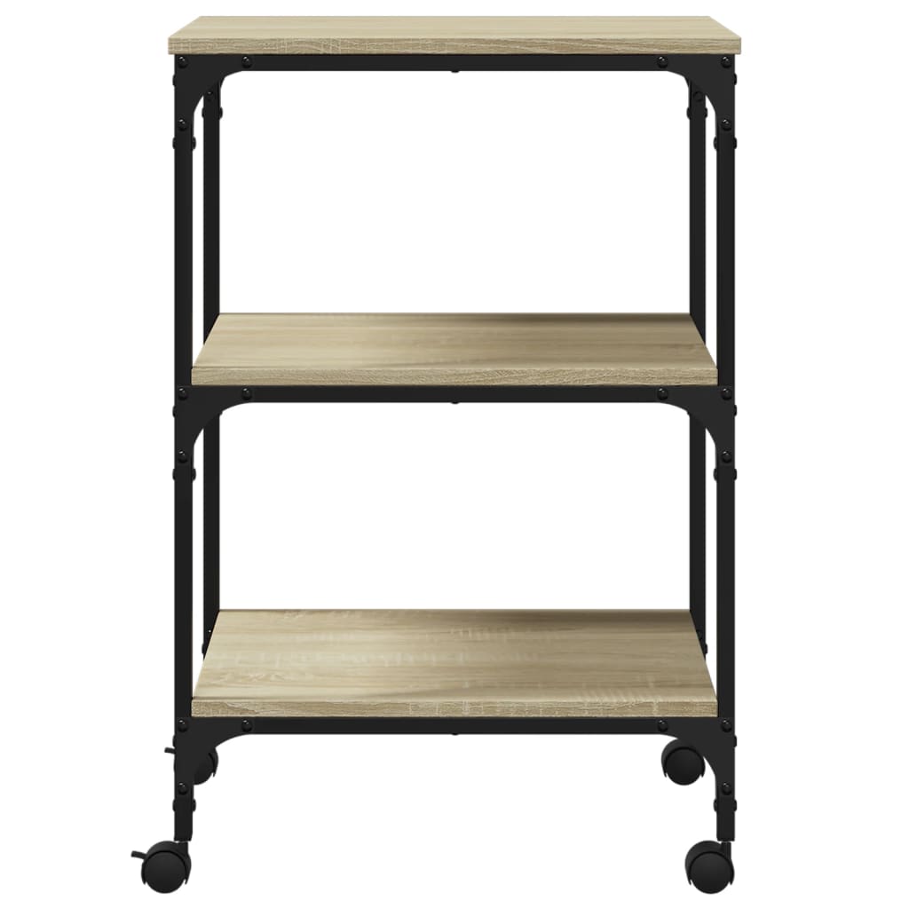 3 szintes sonoma tölgy színű nyomtatóállvány 50 x 41 x 75 cm