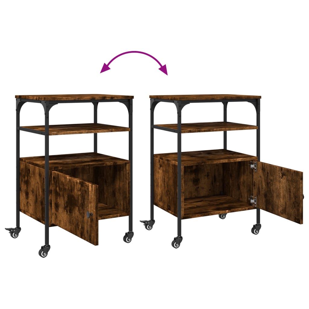 3 szintes füstös tölgy színű nyomtatóállvány 50 x 40 x 76 cm