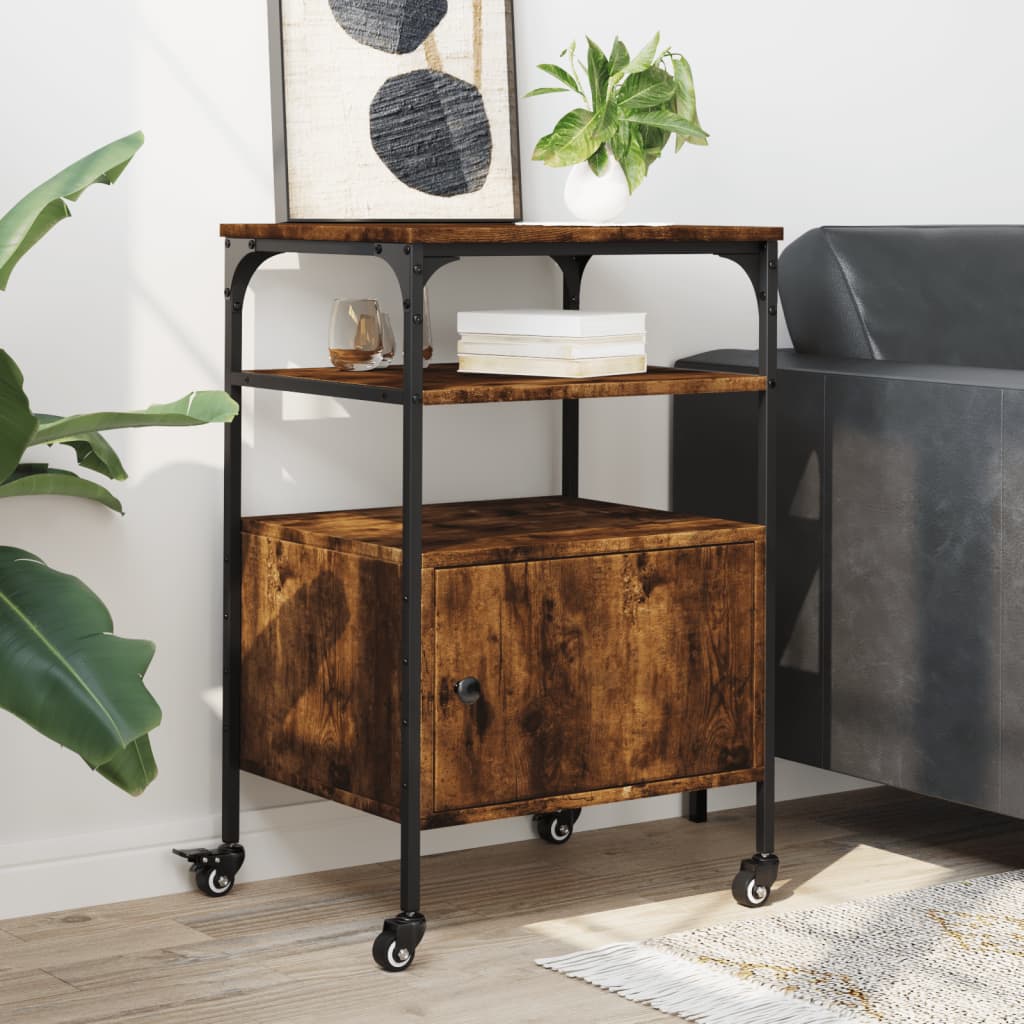 3 szintes füstös tölgy színű nyomtatóállvány 50 x 40 x 76 cm