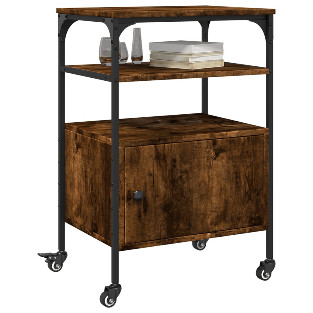 3 szintes füstös tölgy színű nyomtatóállvány 50 x 40 x 76 cm