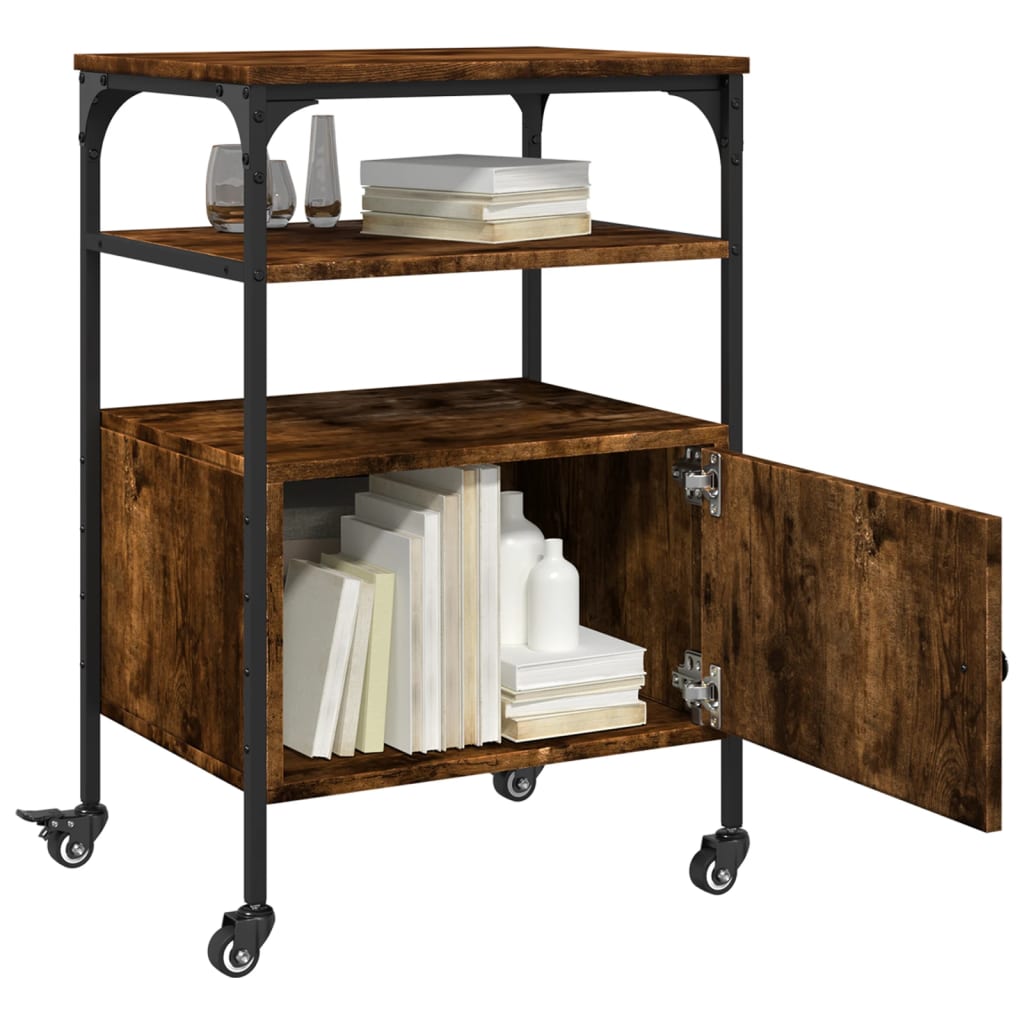 3 szintes füstös tölgy színű nyomtatóállvány 50 x 40 x 76 cm