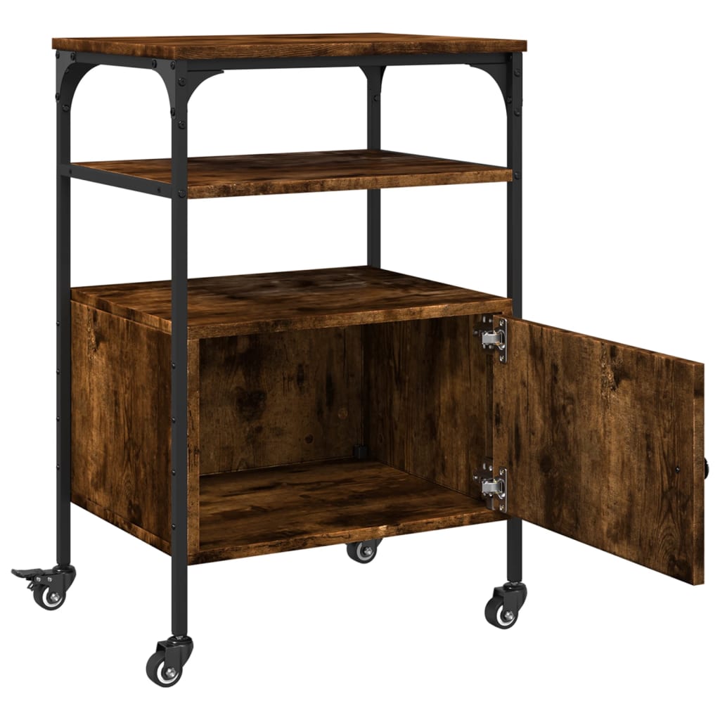 3 szintes füstös tölgy színű nyomtatóállvány 50 x 40 x 76 cm