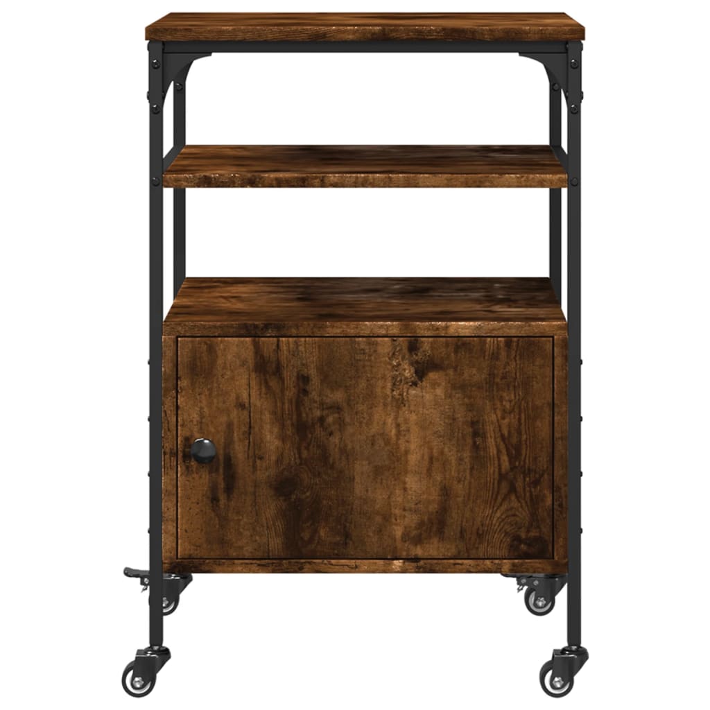 3 szintes füstös tölgy színű nyomtatóállvány 50 x 40 x 76 cm